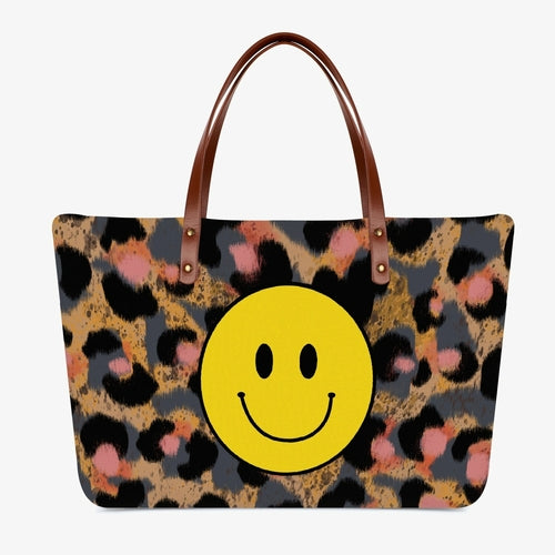 Leopard Happy Face Diving Cloth Tote