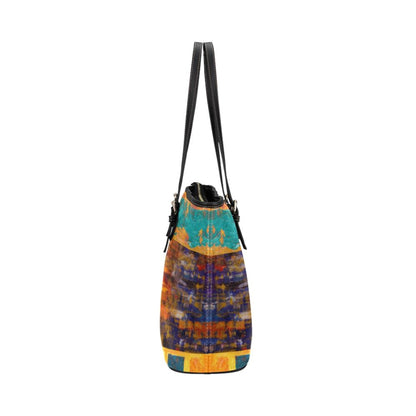 Abstract Mixed Color Style Large Leather Tote Bag